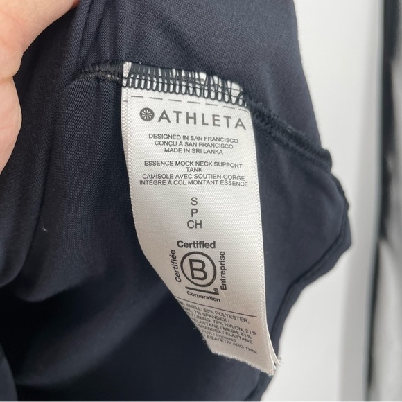 Athleta Essence Mock Neck Support Tank black Sz S 988417 - Picture 3 of 8